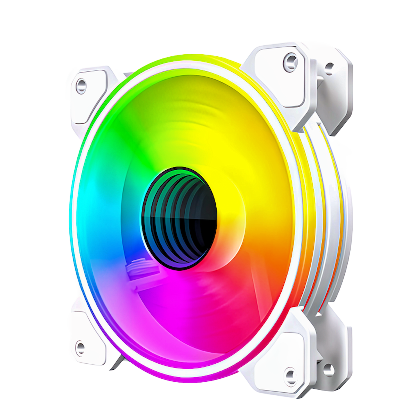 COOLMOON PCケースファン5枚セット 120mm 4pin PWM LED ARGB 5v 3pin ファンハブ コントローラー付き リモコン 色変更可能 ファン回転速度変更可能 インフィニティ―ミラー (ファンコントローラー+ファン5枚セット)