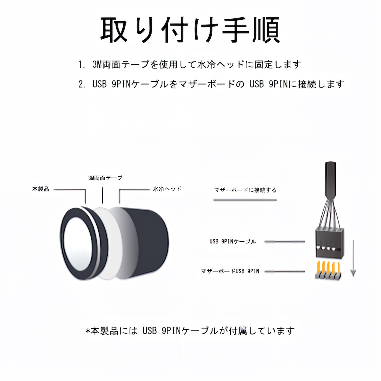 2.1インチ 水冷サブスクリーン ips円形スクリーン 内蔵スクリーン 360度回転 ウォールペーパー (ブラック)