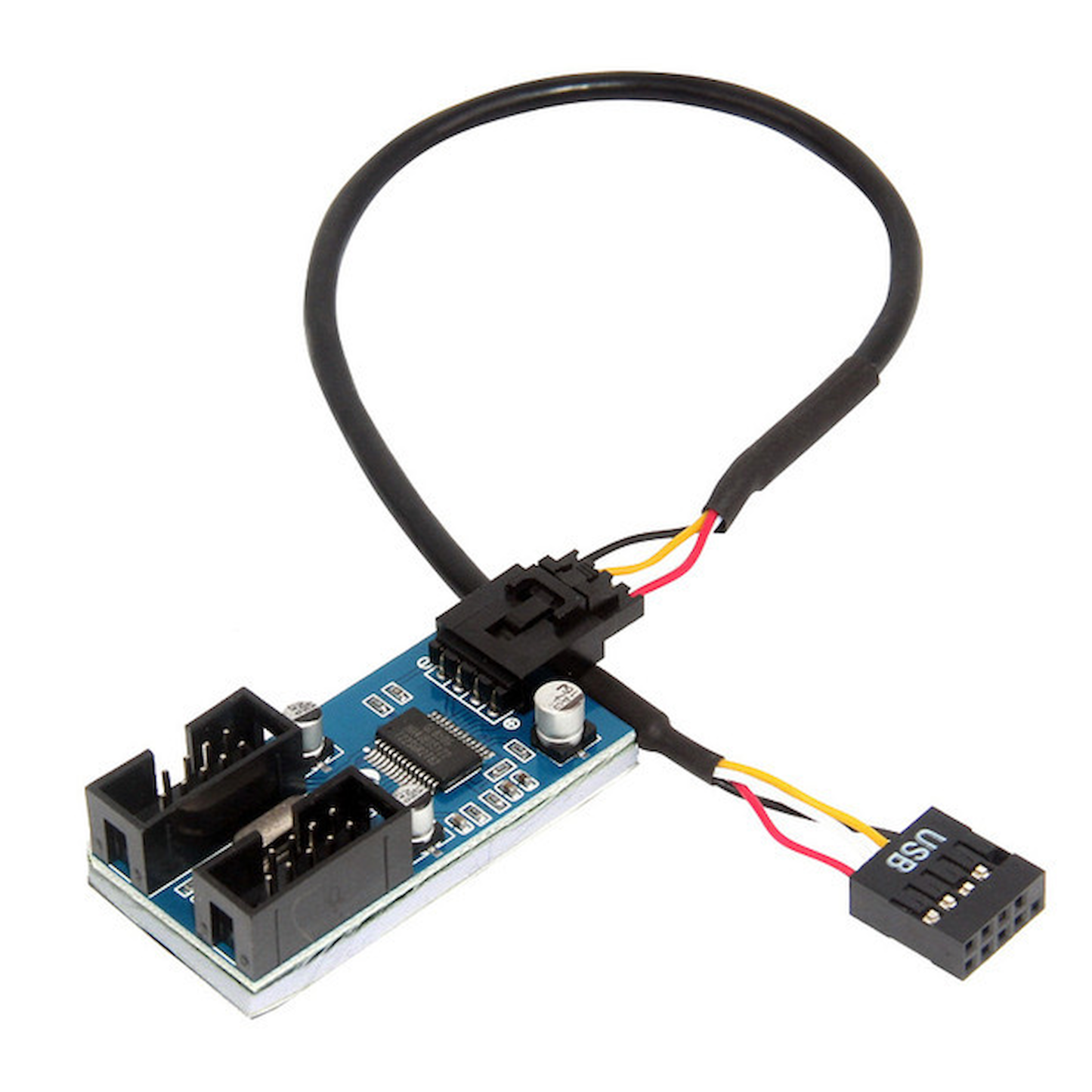 USB2.0 9pin 2分岐アダプター マザーボード PCケースUSB用途