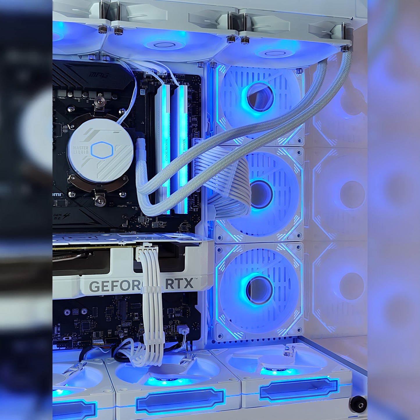 スモールラボ AMD Ryzen7 9700x ガラス2面ATX ゲーミングPC 簡易水冷 360mm ホワイト 白