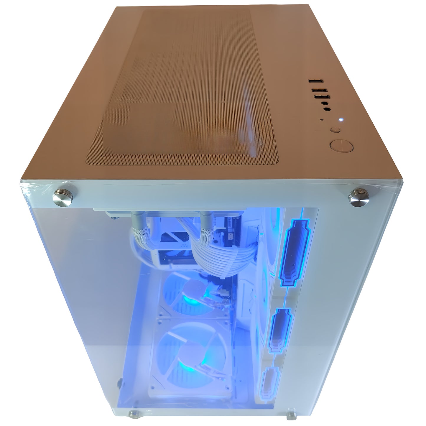 スモールラボ AMD Ryzen7 9700x ガラス2面ATX ゲーミングPC 簡易水冷 360mm ホワイト 白