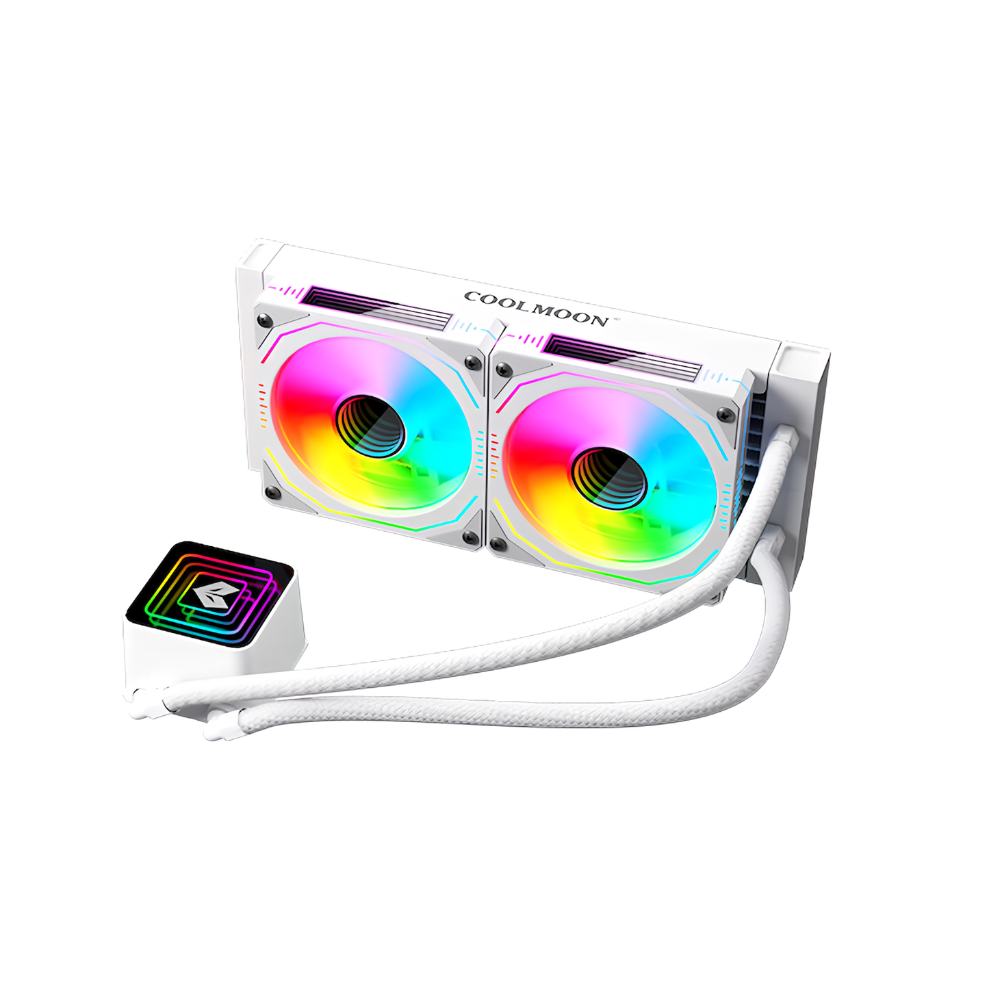 COOLMOON AOSOR 簡易水冷クーラー 240mm インフィニティ―ミラー CPUクーラー LED ARGB 5v 3pin LGA1700/1200/115X AMD:AM5/AM4ソケットに対応 4pin PWM ファン制御