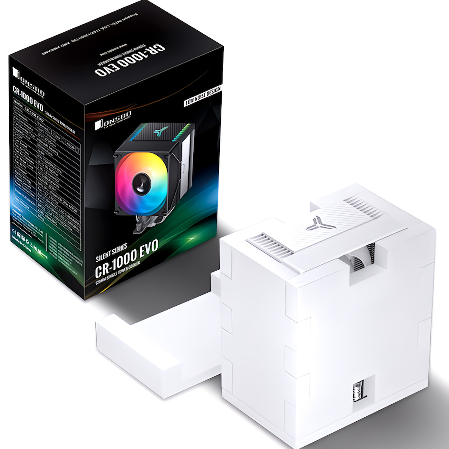 JONSBO CR1000 EVO 120mm LED ARGB 5v 3pin CPUクーラー LGA1700対応 AM5対応 4pin PWM ファン制御