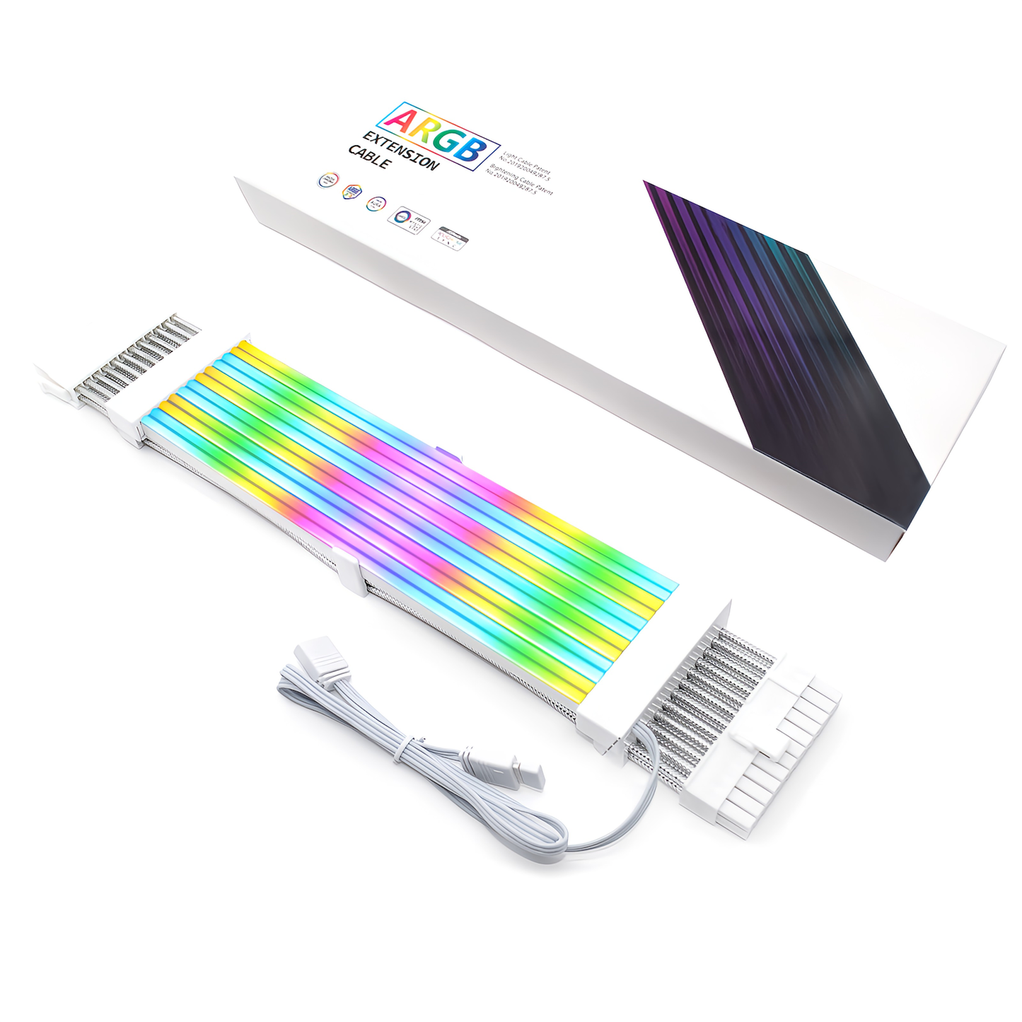 LED ARGB 5v 3pin Sleeved Cable Extension Cable 30cm Power Gaming (24pin)