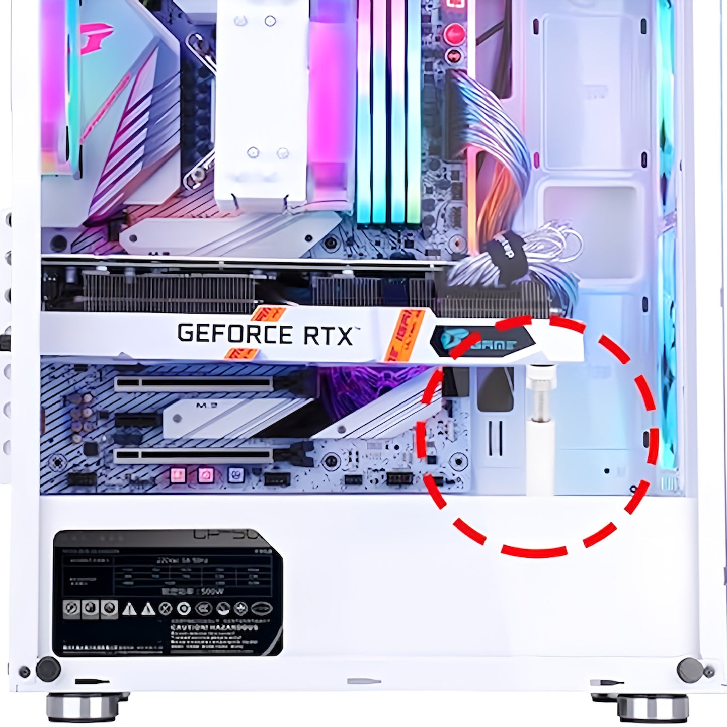 グラフィックボードスタンド GPUスタンド 垂れたるみ防止ブラケット ATX/M-ATX/ITXサイズのPCケースに対応 全3サイズ 伸縮可能 GPUサポート 白 ホワイト (Mサイズ4.9~8cm)