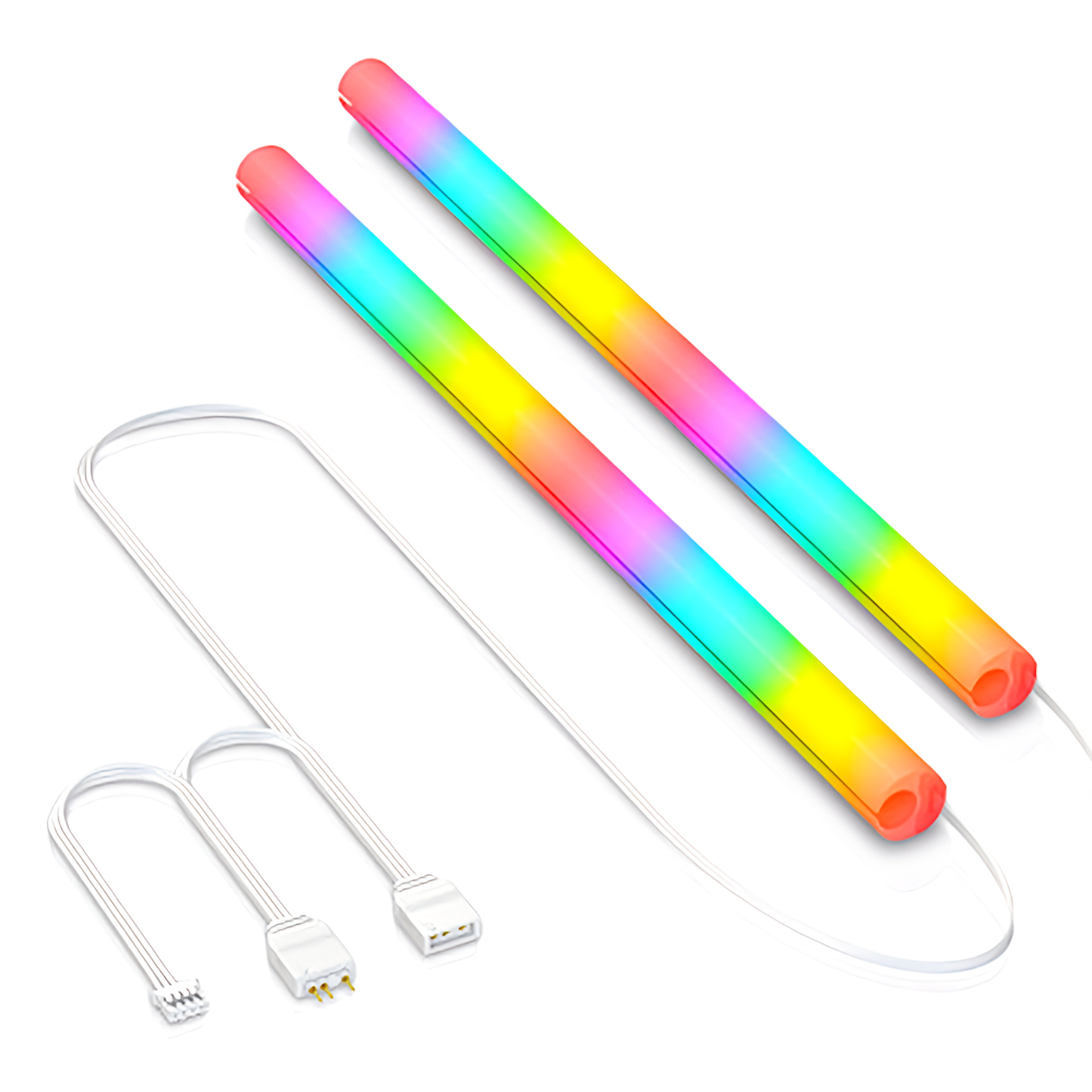 COOLMOON AOSOR 簡易水冷 CPUクーラー用 LEDホースカバー ARGB 5V 3PIN 2本セット (ST390 39cm)