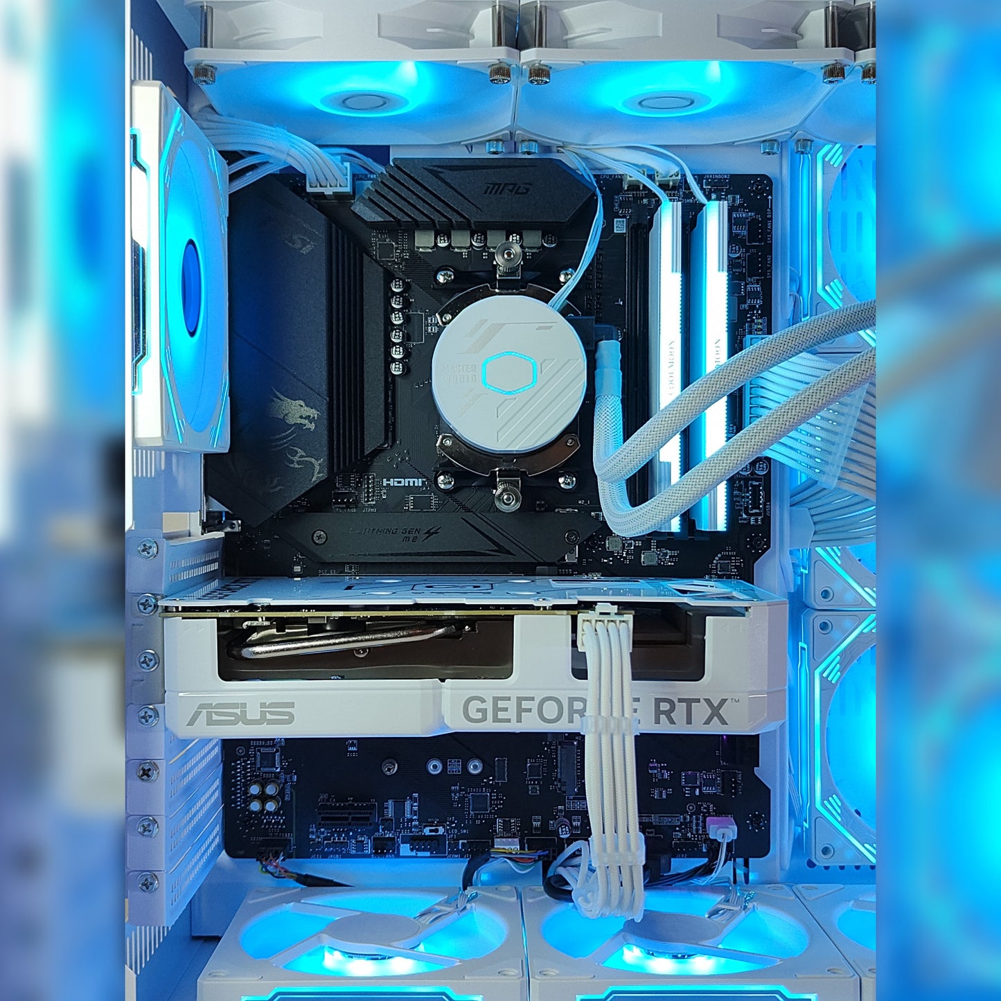 スモールラボ Intel Core i5-14400F ガラス2面ATX ゲーミングPC 簡易水冷 360mm ホワイト 白