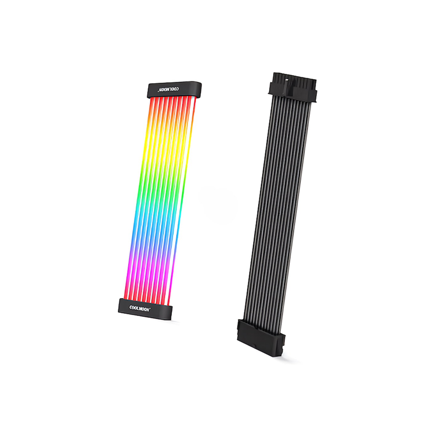 COOLMOON LED スリーブケーブル ARGB 5v 3pin 延長ケーブル 30cm 電源ユニット ゲーミングPC グラフィックボード ケーブル 黒 黒色 ブラック(24pin)