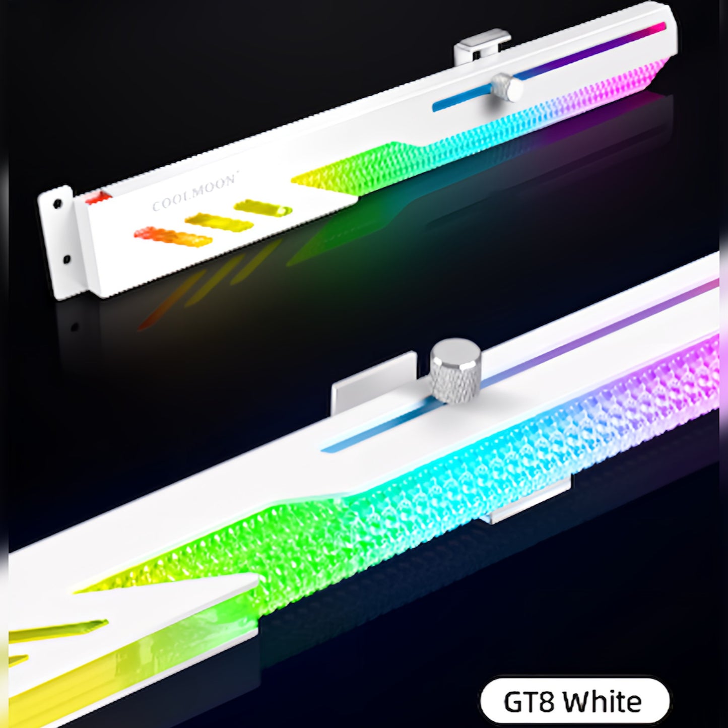 COOLMOON グラフィックボードブラケット GPU ホルダー LED ARGB 5v 3pin 28cm 支え 垂れ防止 脱落防止(ホワイト)