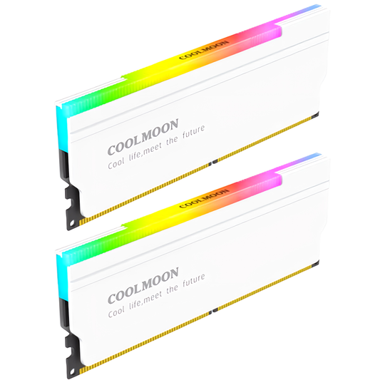 COOLMOON RA-1 メモリ ヒートシンク LED ARGB 5v 3pin RAM 冷却 2個入りセット(ホワイト)
