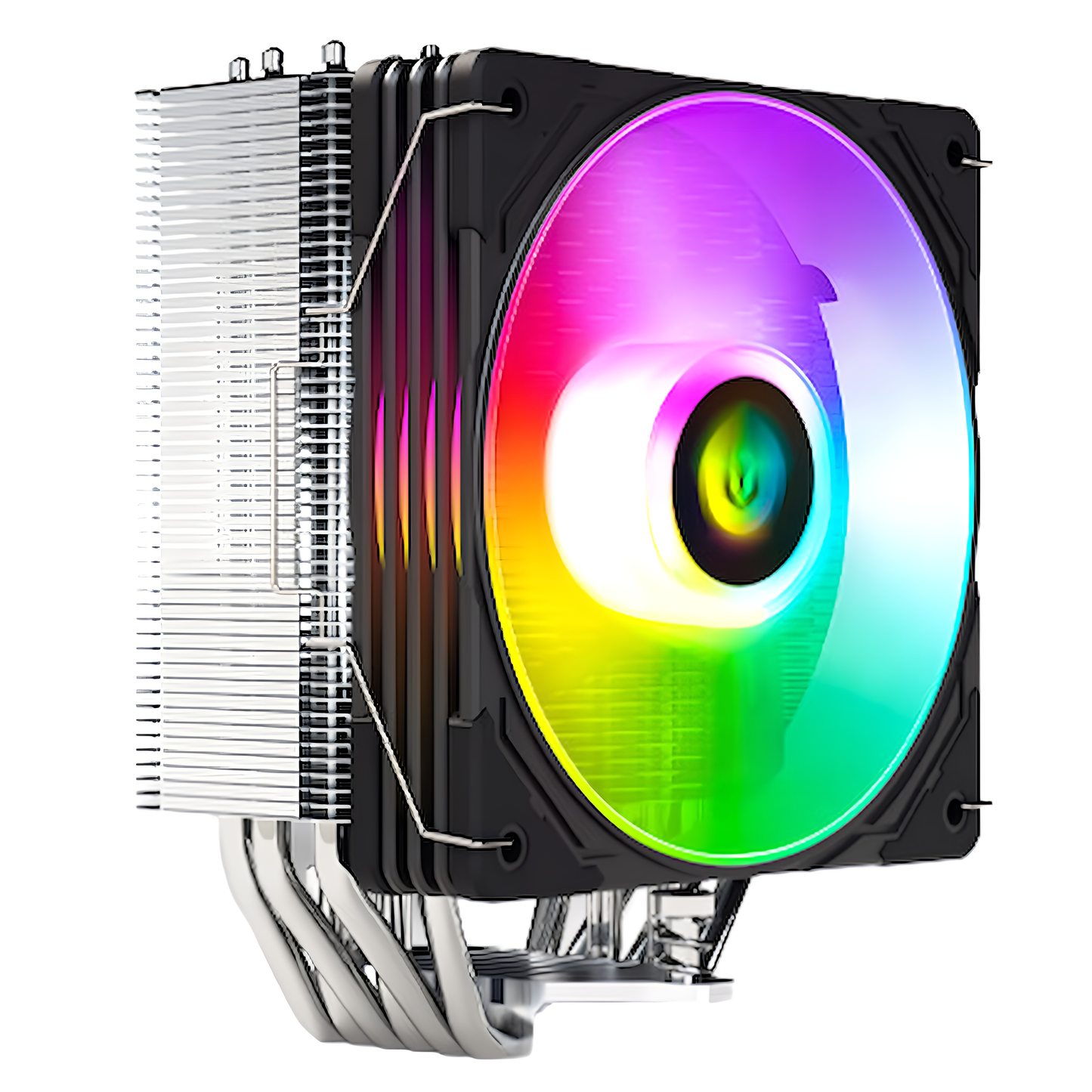 AS600 120mm LED ARGB 5v 3pin 空冷 サイドフロー CPUクーラー LGA1700対応 AM5対応 4pin PWM ファン制御 ヒートパイプ6本 (ブラック)