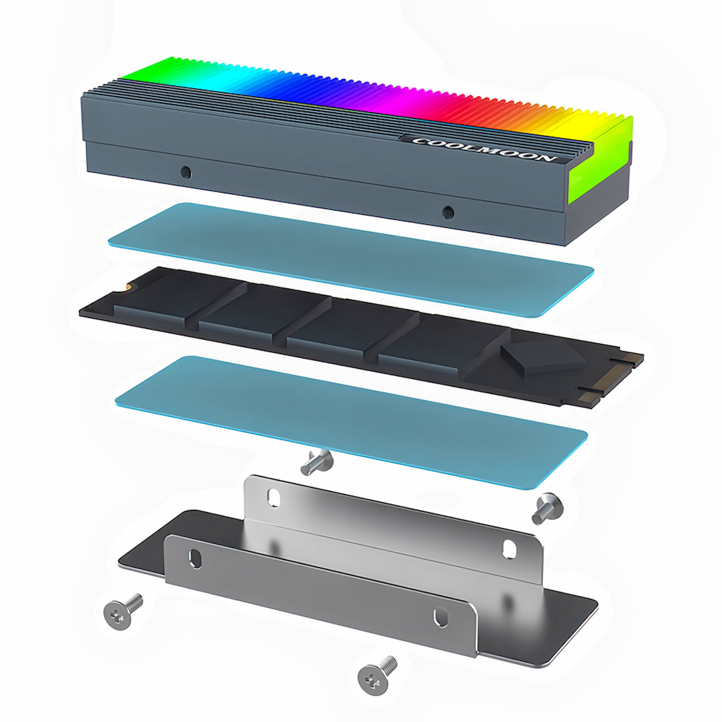 COOLMOON M.2 SSD Heatsink LED ARGB 5v 3pin Cooling