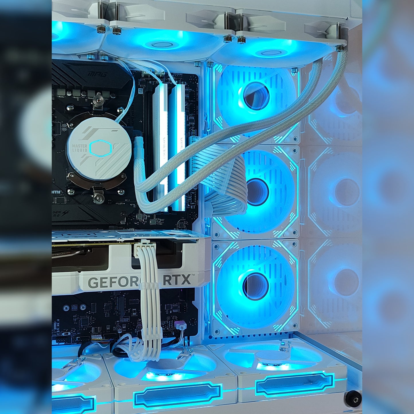 スモールラボ Intel Core i5-14400F ガラス2面ATX ゲーミングPC 簡易水冷 360mm ホワイト 白