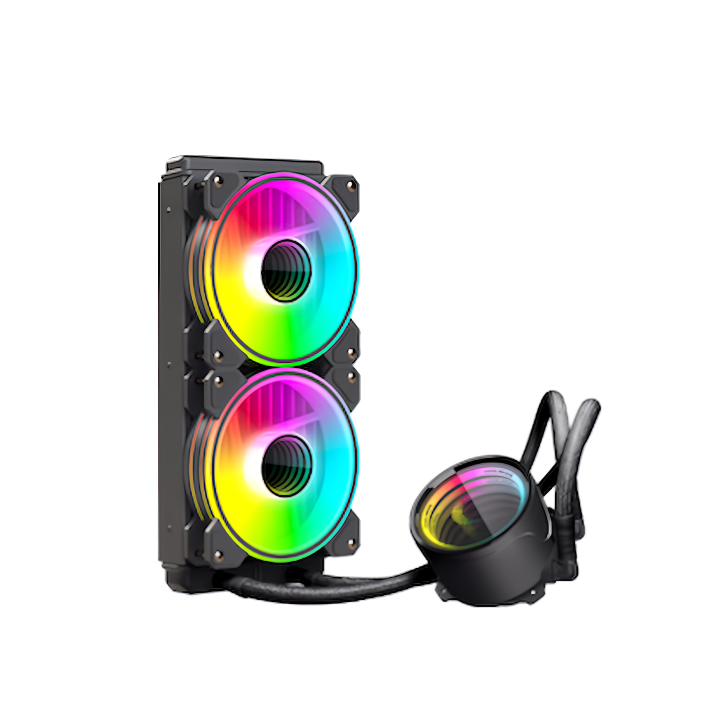 COOLMOON 簡易水冷クーラー 240mm インフィニティ―ミラー CPUクーラー LED ARGB 5v 3pin LGA1700/1200/115X AMD:AM4ソケットに対応 4pin PWM ファン制御