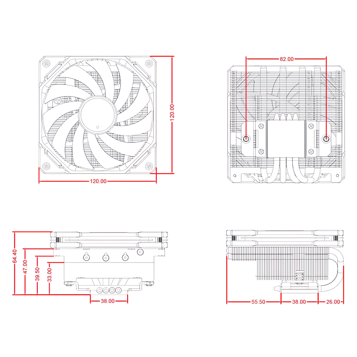 ID-COOLING IS-65-XT CPUクーラー トップフロー LGA1700/1200/115X AMD:AM5/AM4ソケットに対応 4pin PWM ファン制御