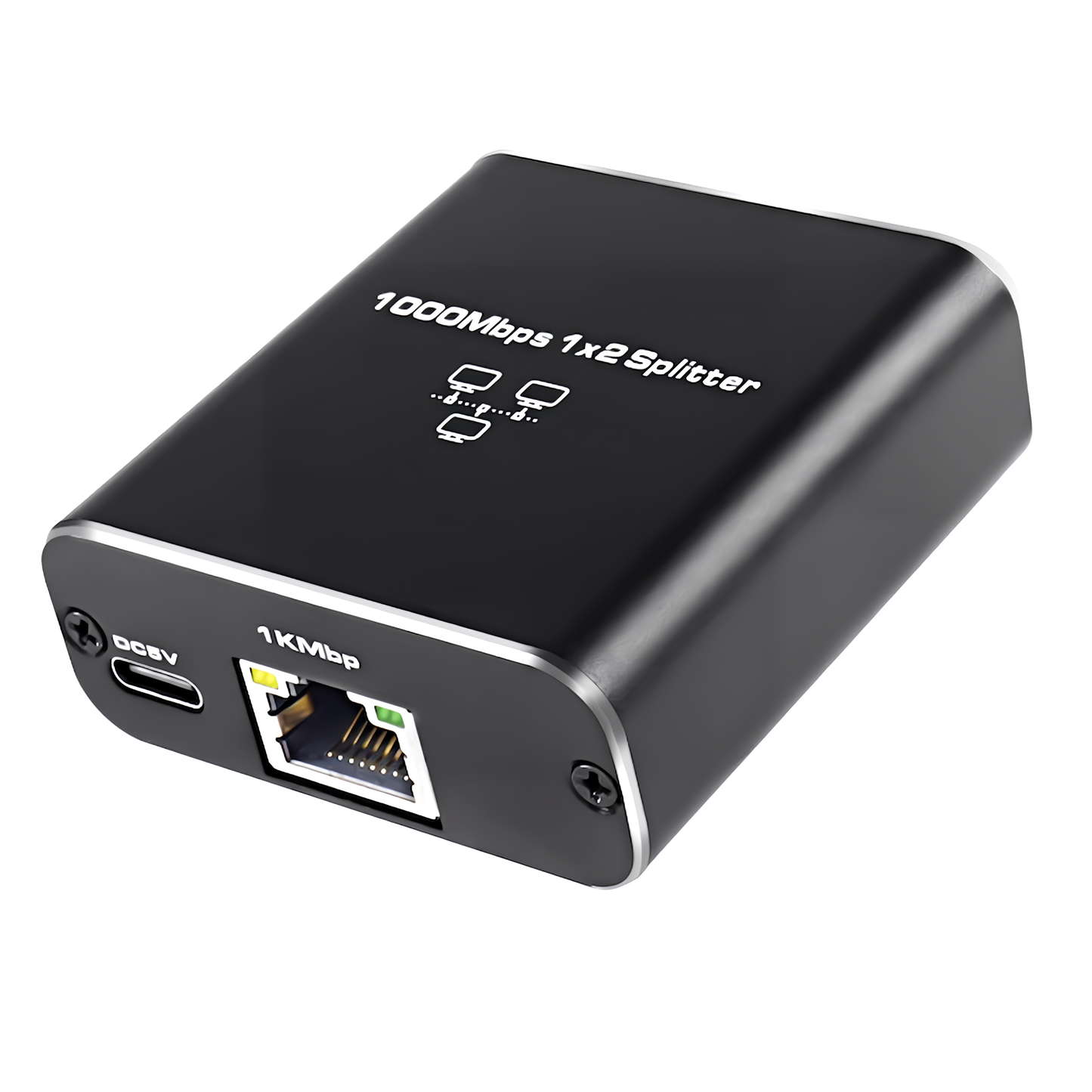 LANケーブル 2分岐アダプター スイッチングハブ 1000Mbps対応 RJ45ポート搭載 USB電源式 コンパクト設計 持