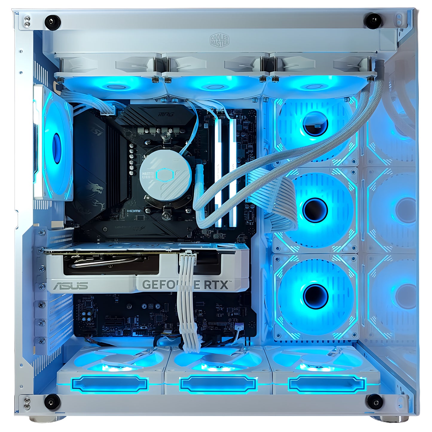 スモールラボ Intel Core i5-14400F ガラス2面ATX ゲーミングPC 簡易水冷 360mm ホワイト 白