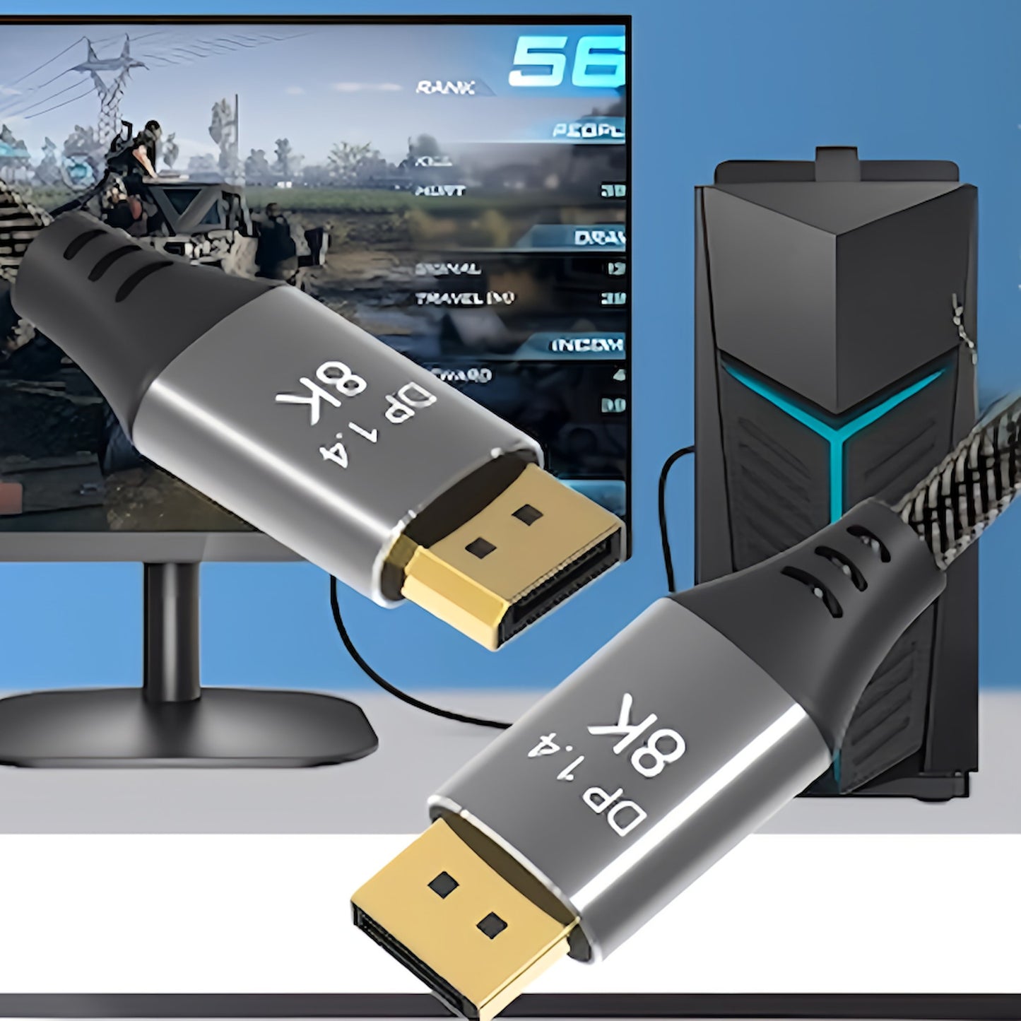 ディスプレイポートケーブル DPケーブル バージョン1.4規格 8K(4320pp)/60Hz 4K(2160p)/144Hz フルHD(1080p)/240Hz PC プロジェクター 全てのDP端子に対応