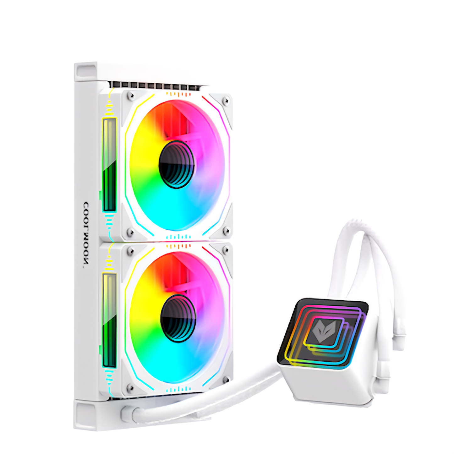 COOLMOON AOSOR 簡易水冷クーラー 240mm インフィニティ―ミラー CPUクーラー LED ARGB 5v 3pin LGA1700/1200/115X AMD:AM5/AM4ソケットに対応 4pin PWM ファン制御
