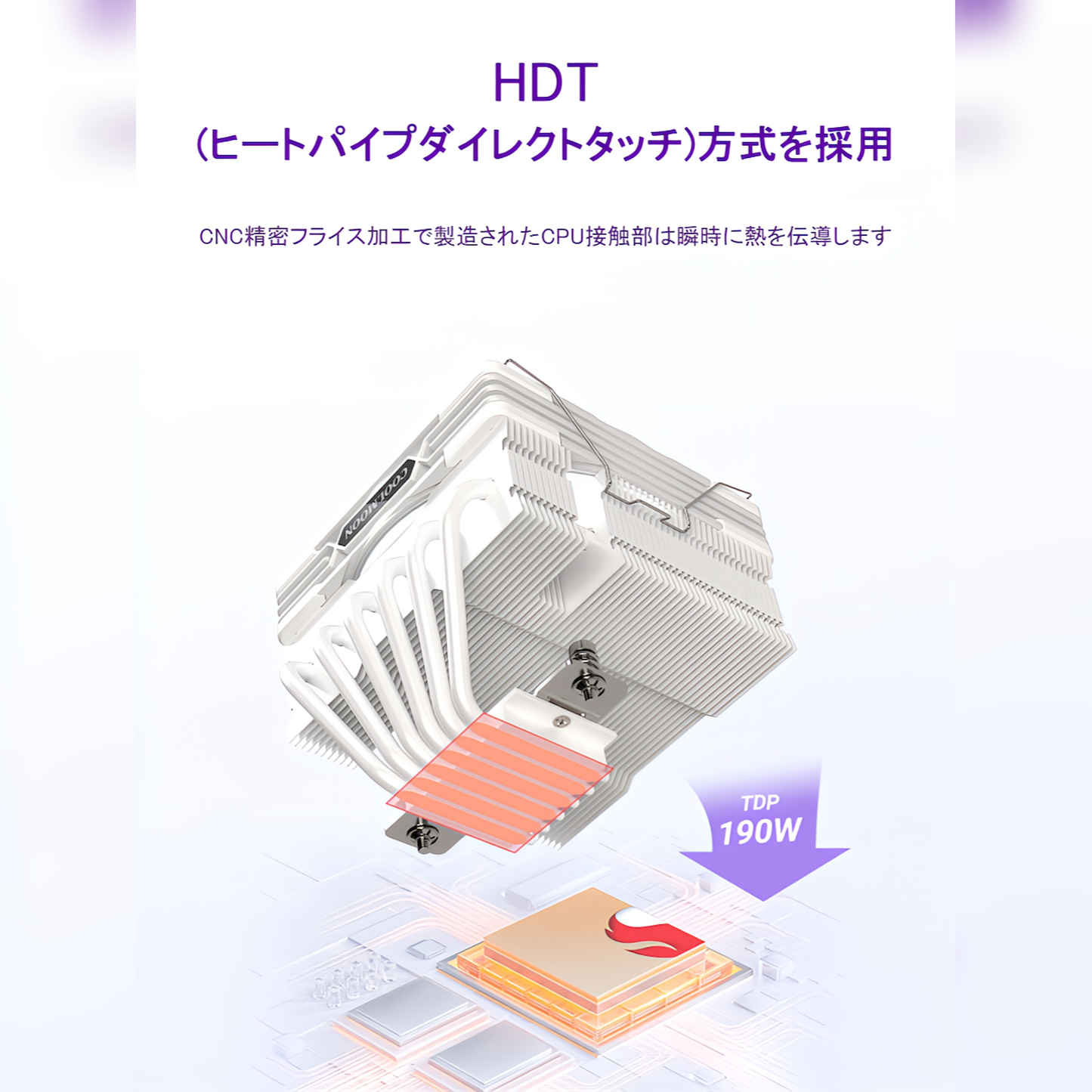 COOLMOON CPUクーラートップフロー空冷クーラー 120mm LED ARGB 5v 3pin LGA1700/1200/115X AMD:AM5/AM4ソケットに対応 4pin PWM ファン制御 (ブラック)