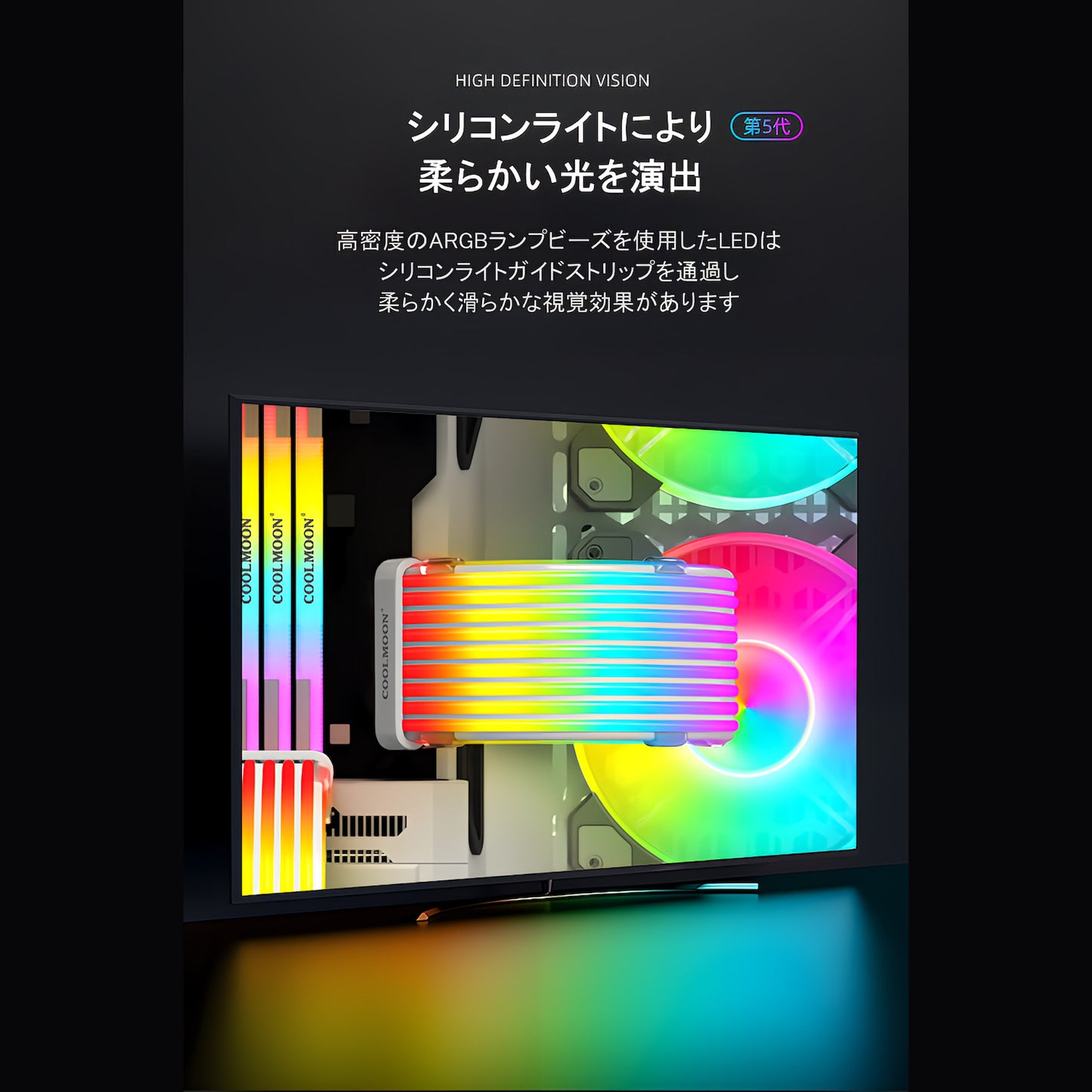 COOLMOON LED スリーブケーブル ARGB 5v 3pin 延長ケーブル 30cm 電源ユニット ゲーミングPC グラフィックボード ケーブル 黒 黒色 ブラック(24pin)