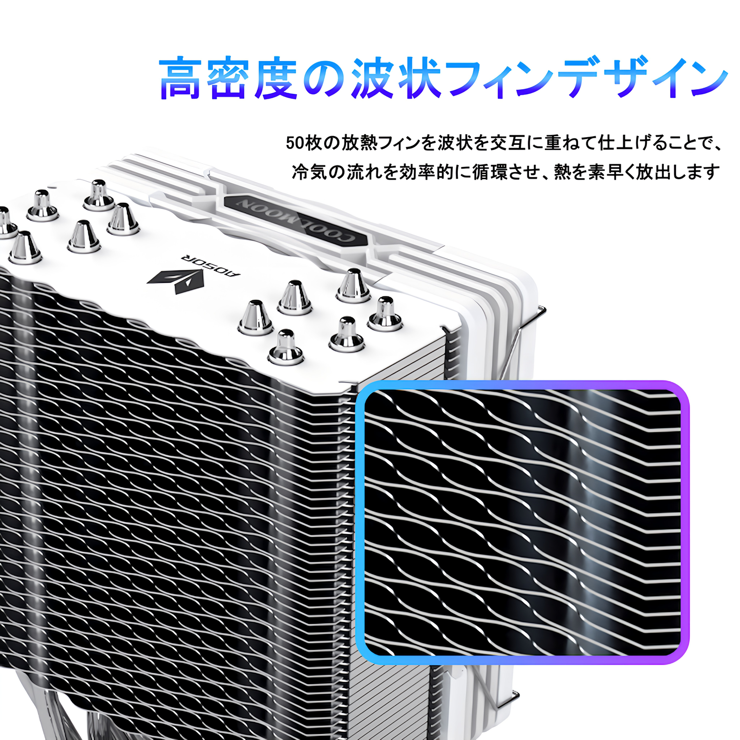 AS600 120mm LED ARGB 5v 3pin 空冷 サイドフロー CPUクーラー LGA1700対応 AM5対応 4pin PWM ファン制御 ヒートパイプ6本(ホワイト)