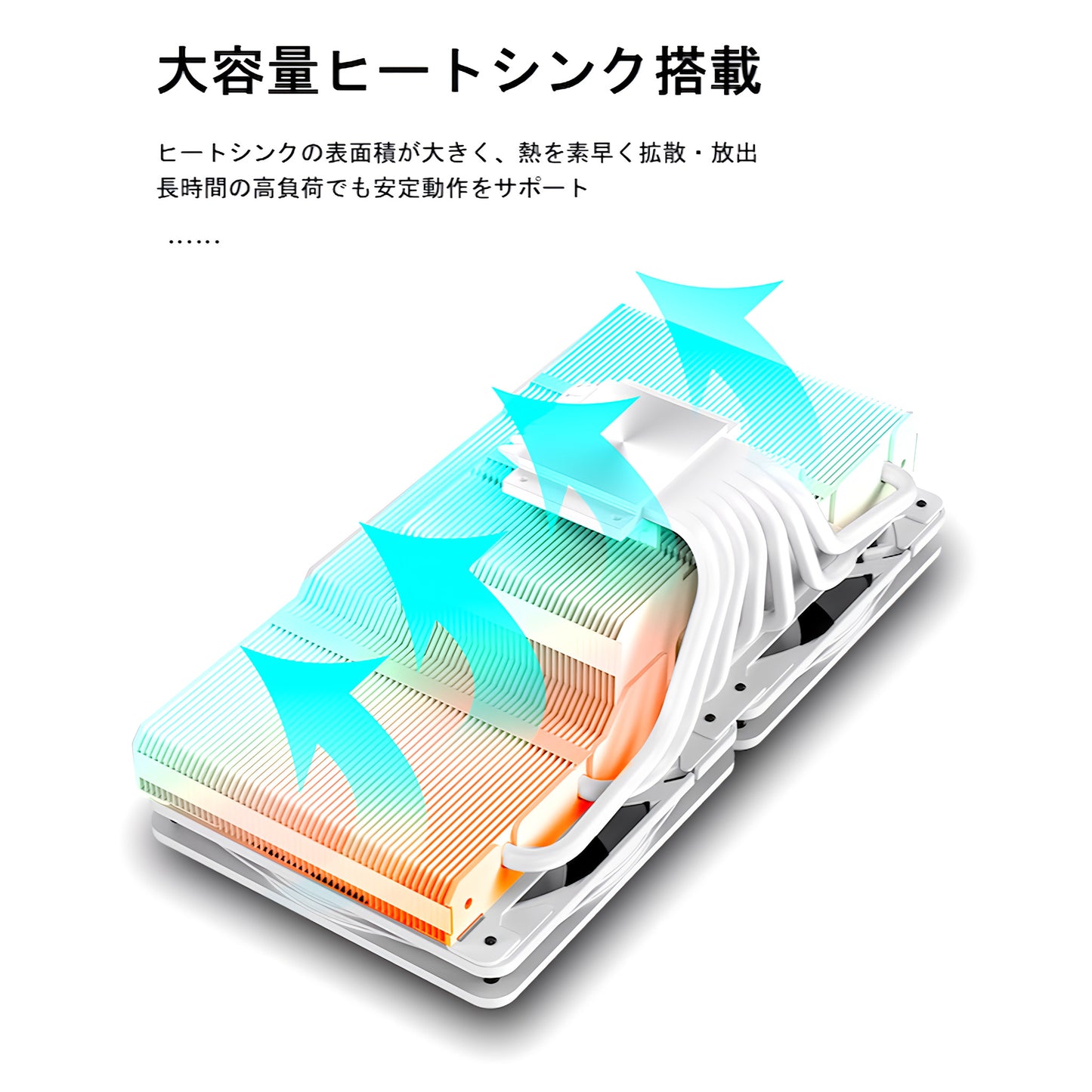 JF13K 240mm デュアルファン トップフロー CPUクーラー 空冷クーラー LED ARGB 5v 3pin LGA1700/1200/115X AMD:AM5/AM4ソケットに対応 4pin PWM ファン制御 (LEDホワイト)