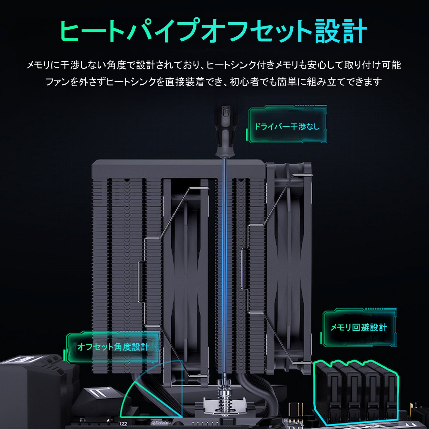 MT880 CPUクーラー 8本ヒートシンク搭載 サイドフロー空冷クーラー 120mm LGA1700/1200/115X AMD:AM5/AM4ソケットに対応 4pin PWM 800-1600rpm ファン制御
