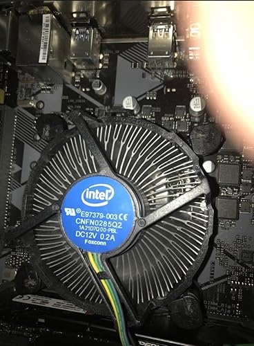 インテルE97379-003 Core i3/i5/i7 ソケット1150/1155/1156 デスクトップPCコンピュータ用アルミヒートシンクと3.5インチのファン付き4ピンコネクタCPUクーラー