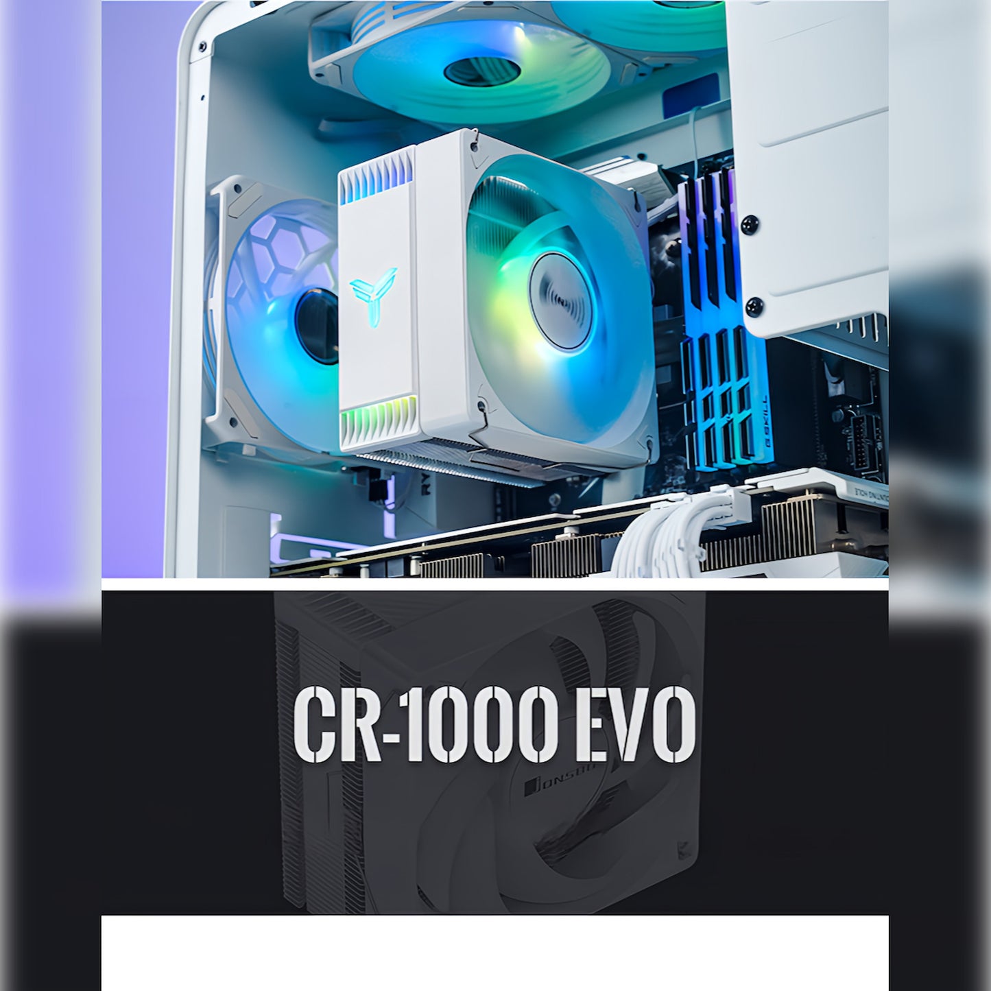 JONSBO CR1000 EVO 120mm LED ARGB 5v 3pin CPUクーラー LGA1700対応 AM5対応 4pin PWM ファン制御
