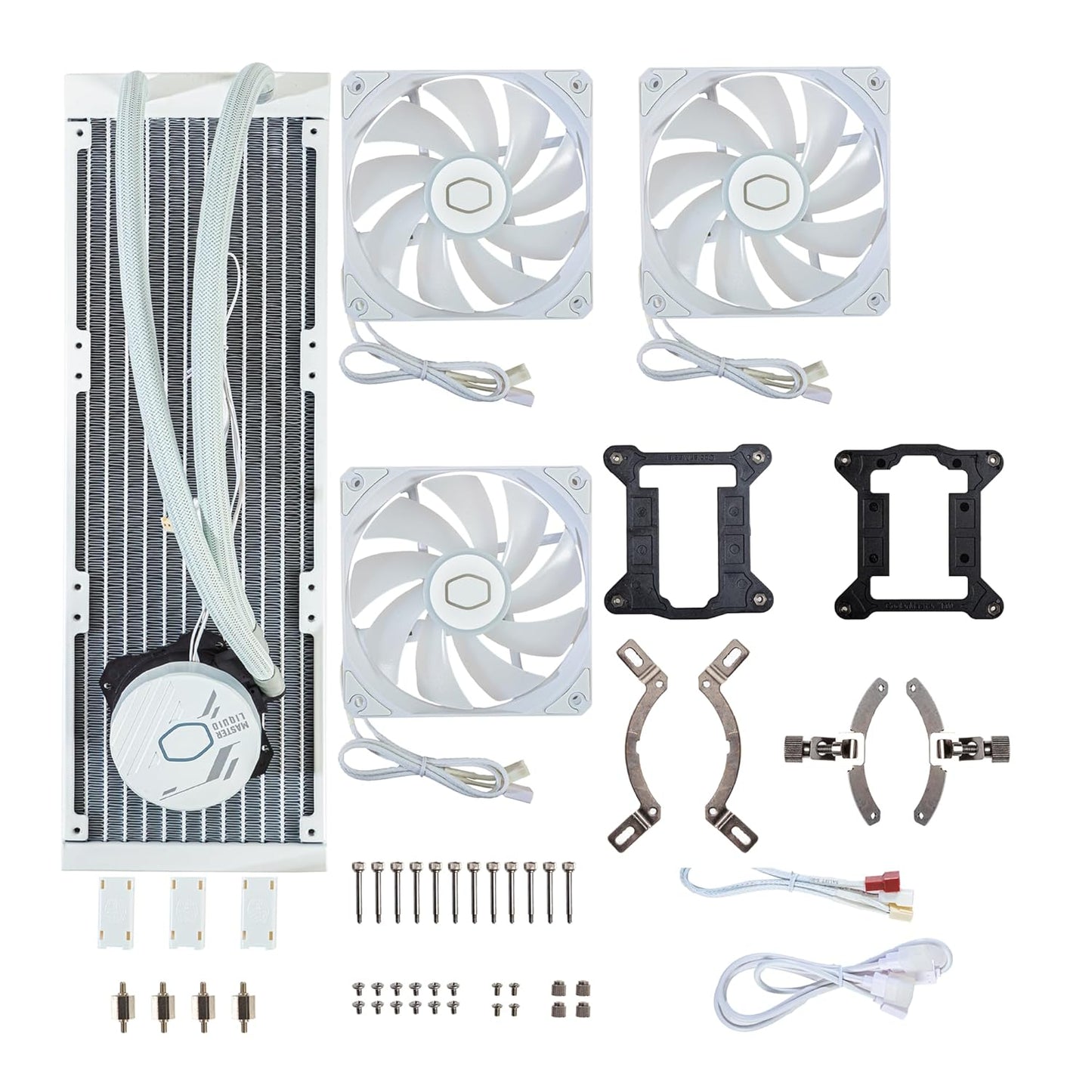 Cooler Master MasterLiquid 360L コアホワイト 360mm クローズループ AIO 液体クーラー ARGB 同期 Gen S コールドプレートポンプ 120mm PWM CryoFuze 14W/Mk AMD Ryzen AM5/AM4 Intel LGA1700/1200 (MLW-D36M-A18PZ-RW)ホワイト