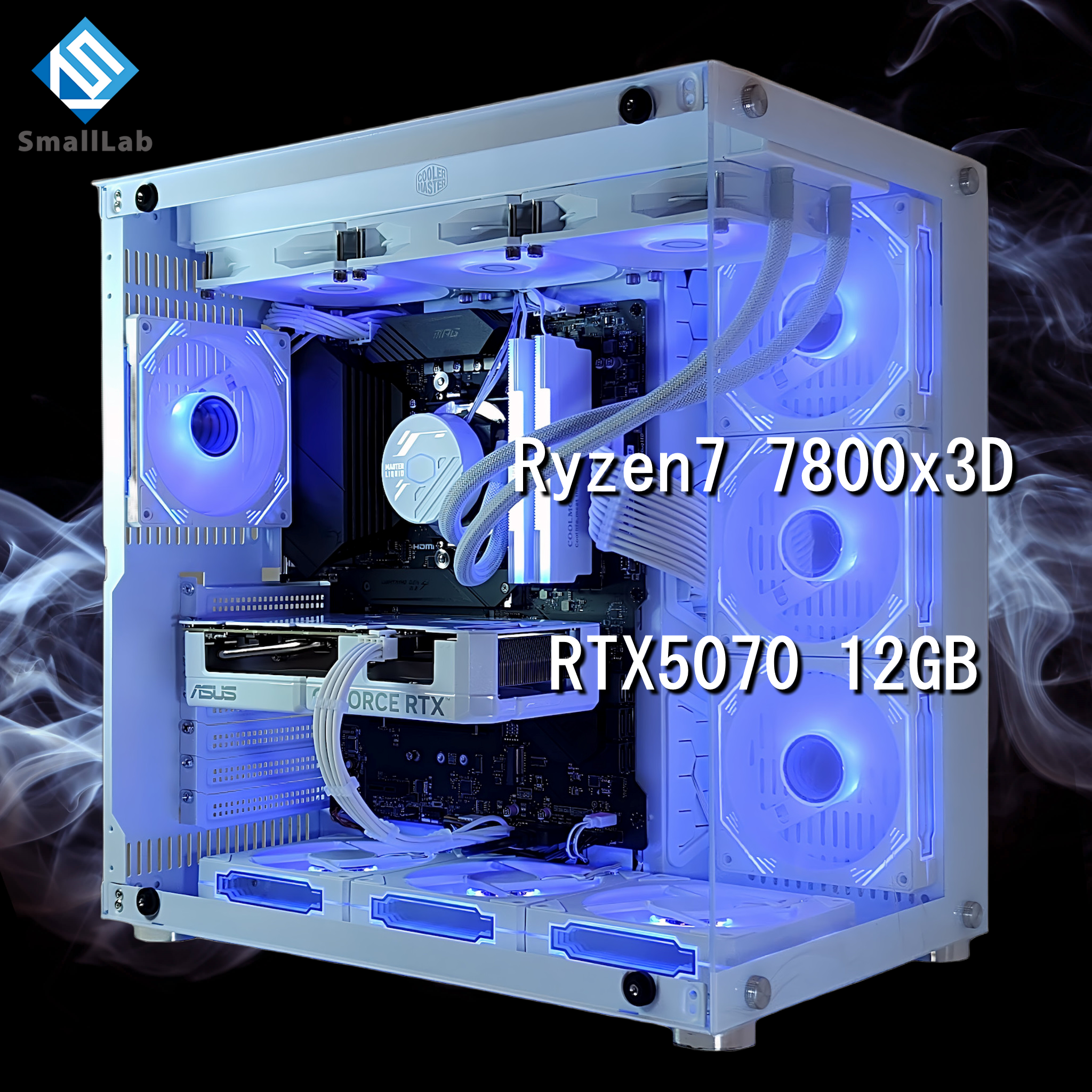 AMD Ryzen7 7800x3D／RTX5070 12GB ガラス2面ATX ゲーミングPC