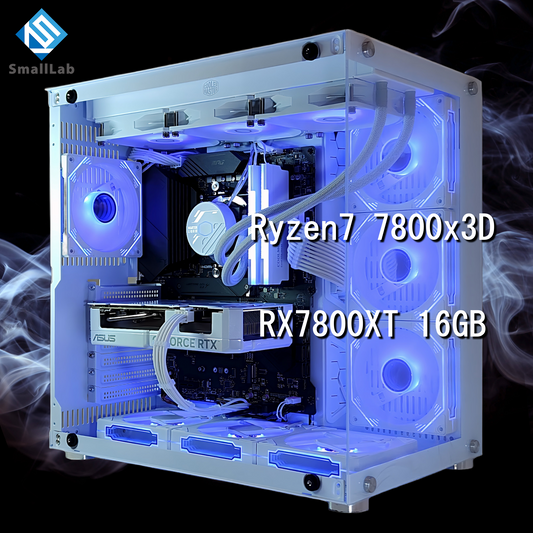 AMD Ryzen7 7800x3D / RX7800XT 16GB ガラス2面ATX ゲーミングPC  簡易水冷 360mm ホワイト 白