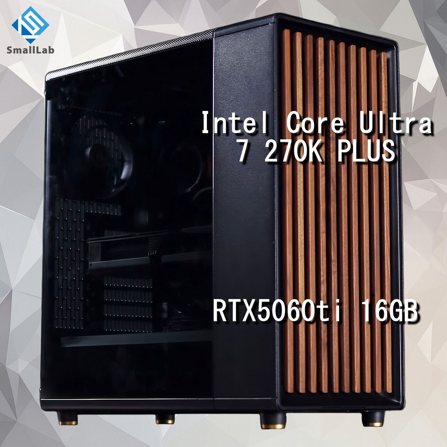 Intel Core Ultra 7 270K PLUS ／ RTX5060ti 16GB ウッドデザイン ゲーミングPC Windows11 Home 簡易水冷 240mm ブラック 黒