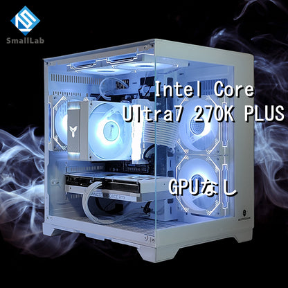 Intel Core Ultra 7 270K PLUS ／ GPUなし コンパクトLED ゲーミングPC Windows 11 ホワイト 白