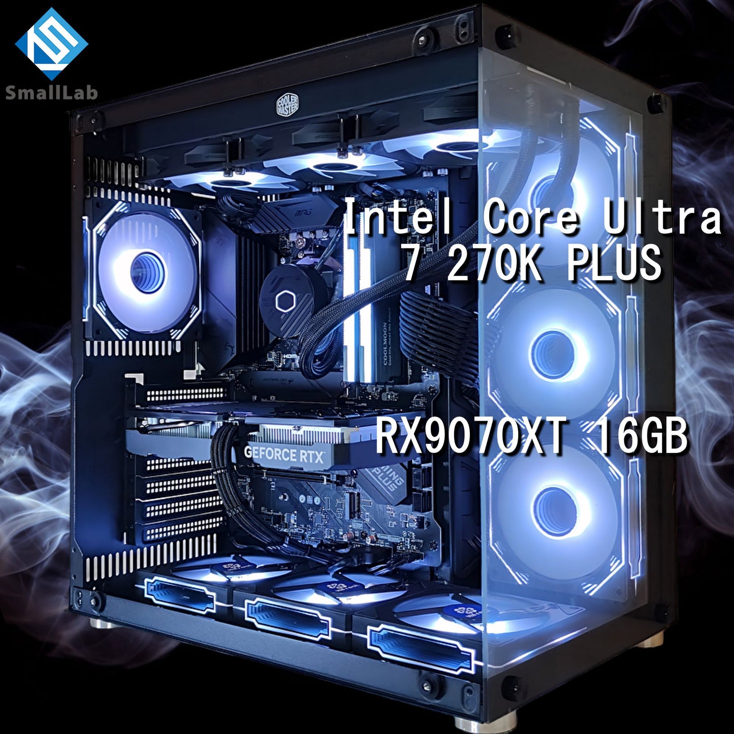 Intel Core Ultra 7 270K PLUS ／ RX9070XT 16GB ガラス2面ATX ゲーミングPC Windows11 Home 簡易水冷 360mm ブラック 黒