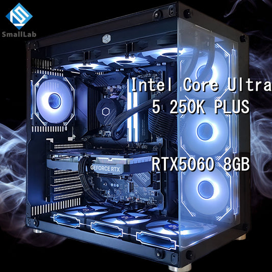 Intel Core Ultra 5 250K PLUS ／ RTX5060 8GB ガラス2面ATX ゲーミングPC Windows11 Home 簡易水冷 360mm ブラック 黒