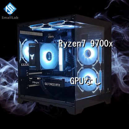 AMD Ryzen7 9700x ／ GPUなし コンパクトLED ゲーミングPC Windows 11 ブラック 黒