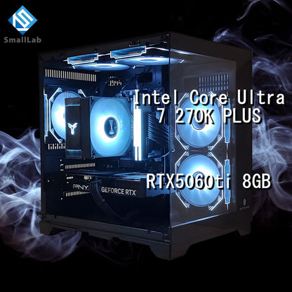 Intel Core Ultra 7 270K PLUS ／ RTX5060ti 8GB ガラス2面コンパクト ゲーミングPC Windows11 Home ブラック 黒