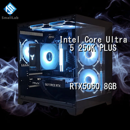 Intel Core Ultra 5 250K PLUS ／ RTX5060 8GB ガラス2面コンパクト ゲーミングPC Windows11 Home ブラック 黒