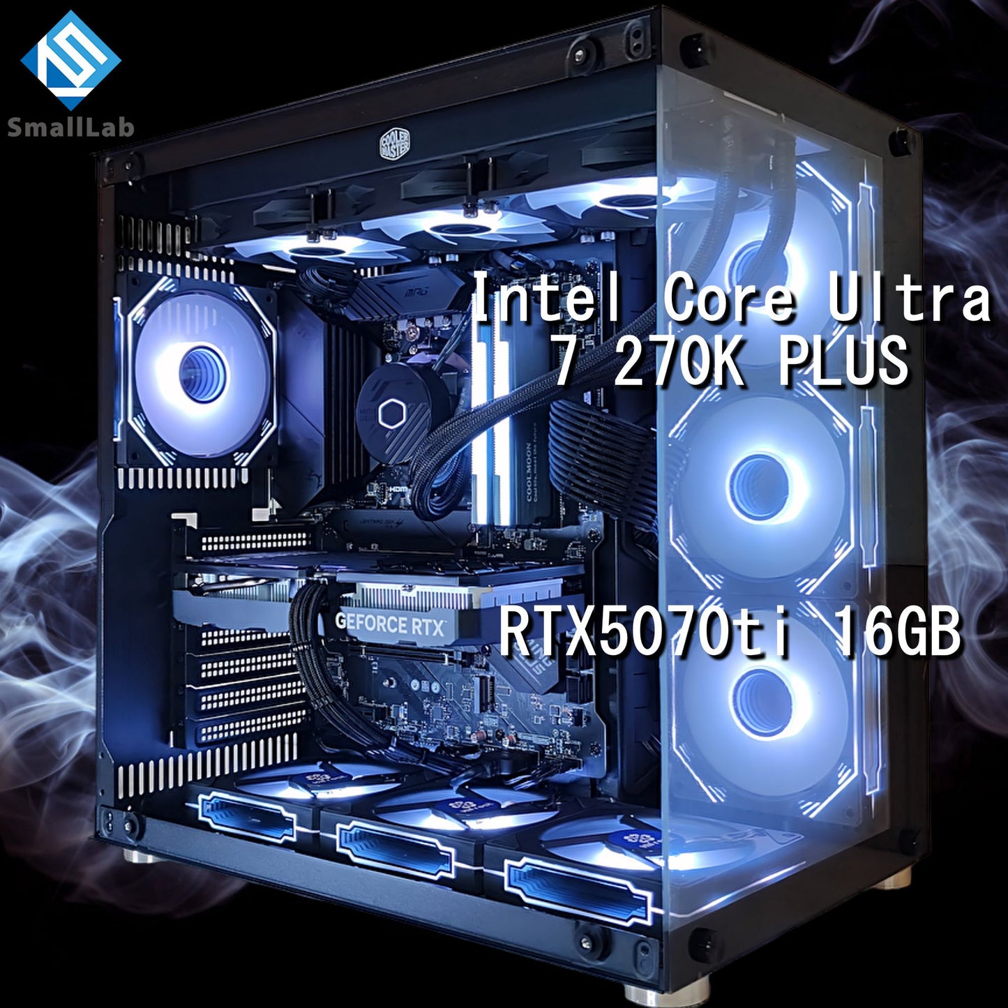 Intel Core Ultra 7 270K PLUS ／ RTX5070ti 16GB ガラス2面ATX ゲーミングPC Windows11 Home 簡易水冷 360mm ブラック 黒