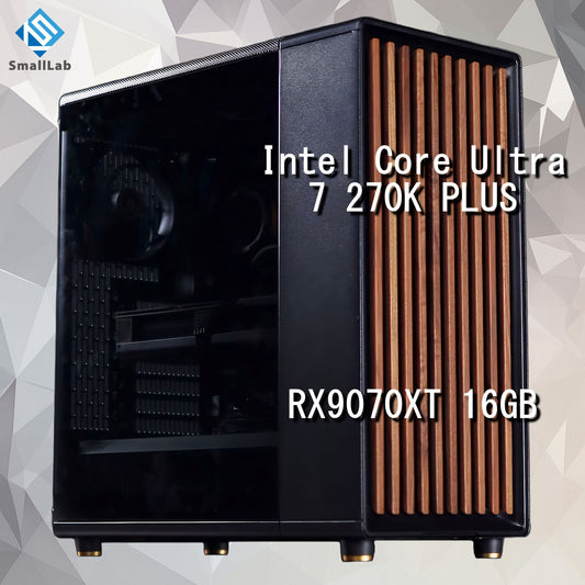 Intel Core Ultra 7 270K PLUS ／ RX9070XT 16GB ウッドデザイン ゲーミングPC Windows11 Home 簡易水冷 240mm ブラック 黒