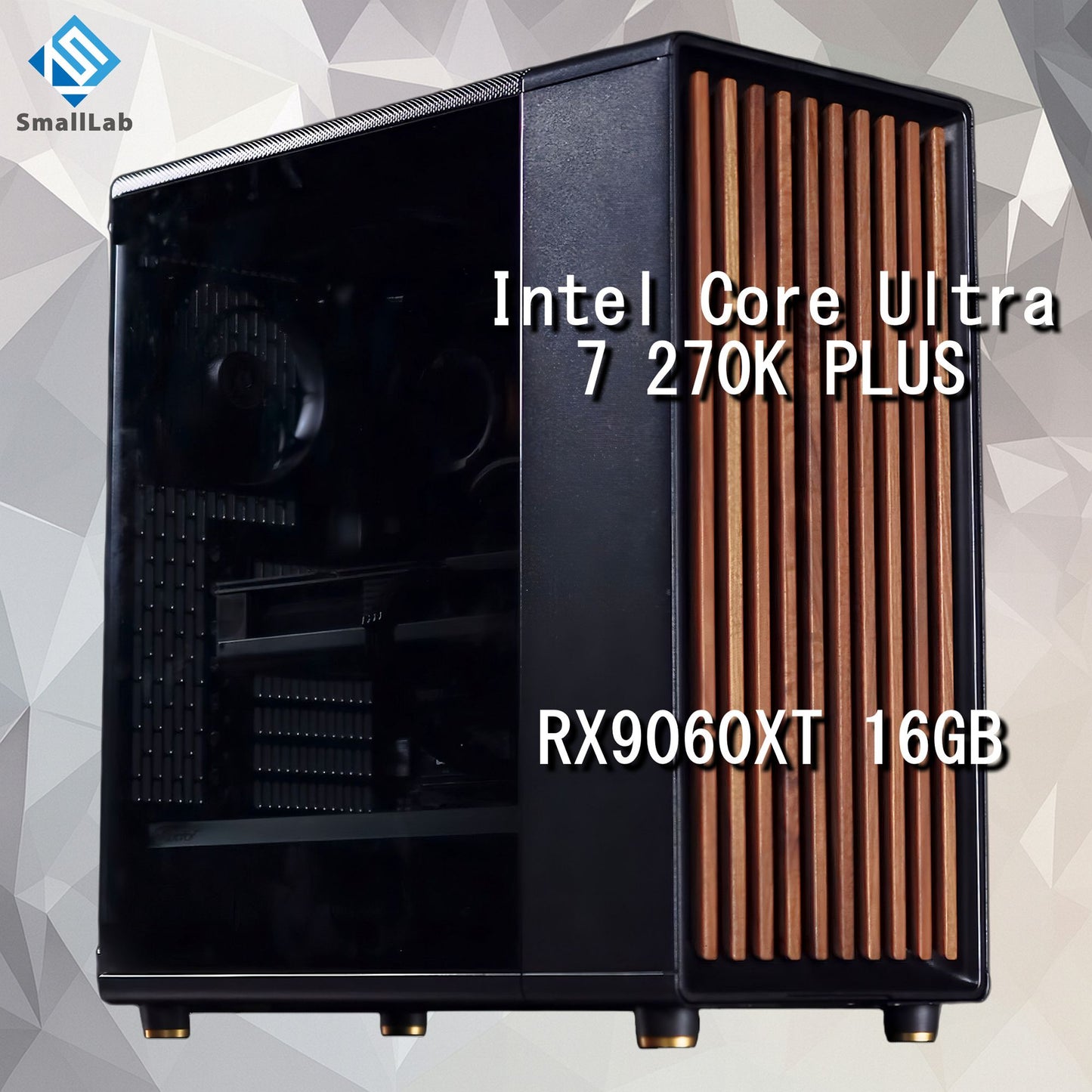 Intel Core Ultra 7 270K PLUS ／ RX9060XT 16GB ウッドデザイン ゲーミングPC Windows11 Home 簡易水冷 240mm ブラック 黒