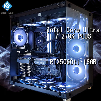 Intel Core Ultra 7 270K PLUS ／ RTX5060ti 16GB ガラス2面ATX ゲーミングPC Windows11 Home 簡易水冷 360mm ブラック 黒