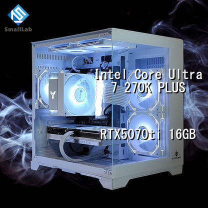 Intel Core Ultra 7 270K PLUS ／ RTX5070ti 16GB ガラス2面コンパクト ゲーミングPC Windows11 Home ホワイト 白