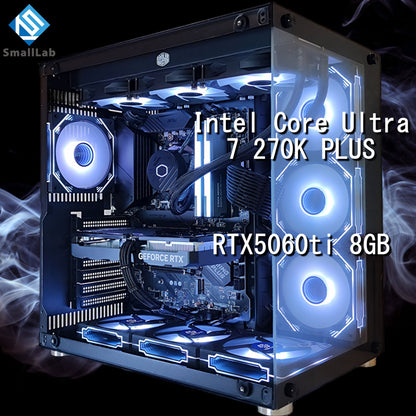 Intel Core Ultra 7 270K PLUS ／ RTX5060ti 8GB ガラス2面ATX ゲーミングPC Windows11 Home 簡易水冷 360mm ブラック 黒