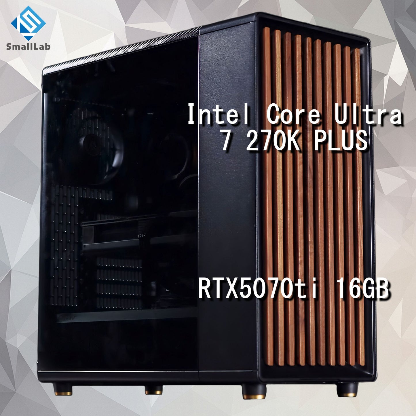 Intel Core Ultra 7 270K PLUS ／ RTX5070ti 16GB ウッドデザイン ゲーミングPC Windows11 Home 簡易水冷 240mm ブラック 黒