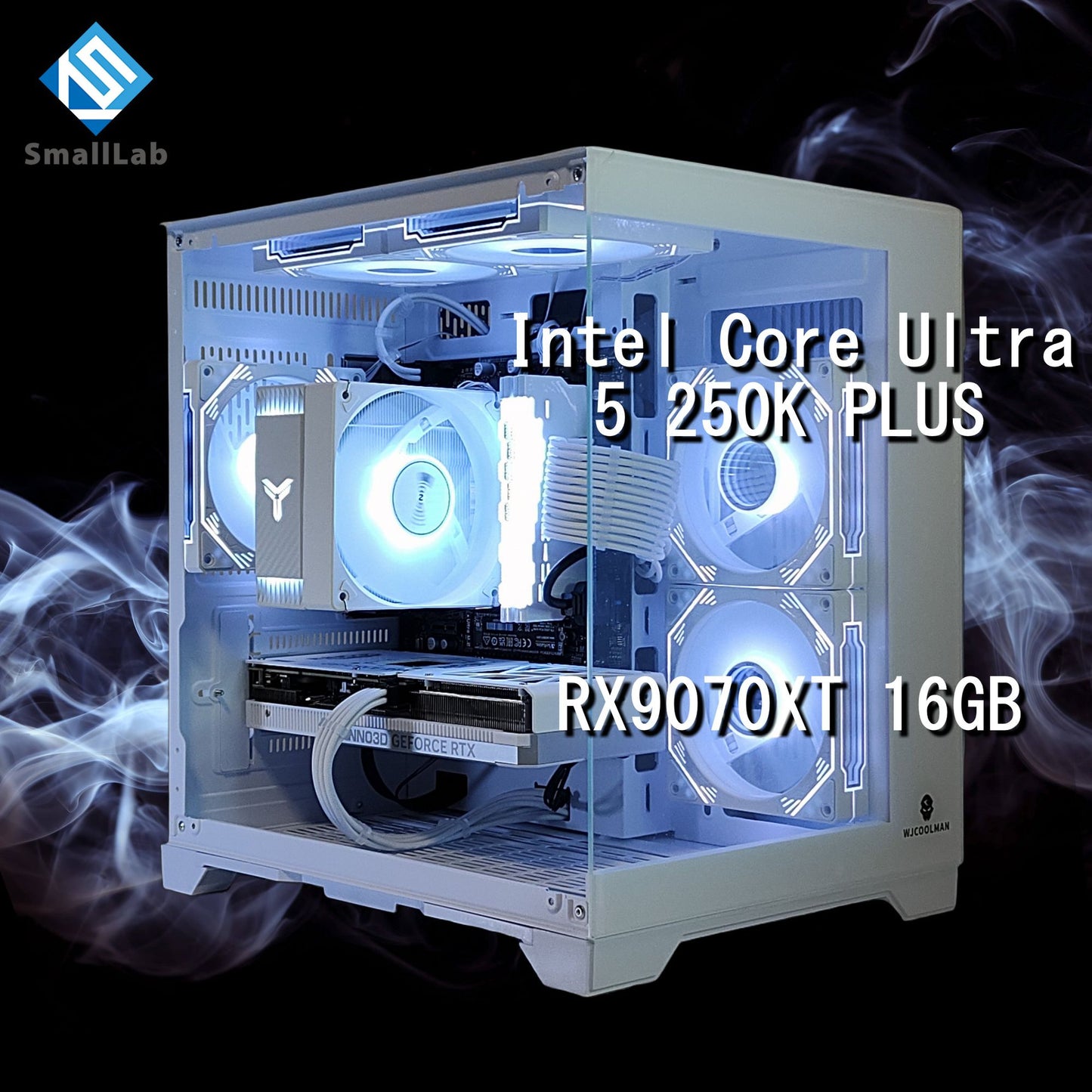 Intel Core Ultra 5 250K PLUS ／ RX9070XT 16GB ガラス2面コンパクト ゲーミングPC Windows11 Home ホワイト 白
