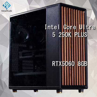 Intel Core Ultra 5 250K PLUS ／ RTX5060 8GB ウッドデザイン ゲーミングPC Windows11 Home 簡易水冷 240mm ブラック 黒
