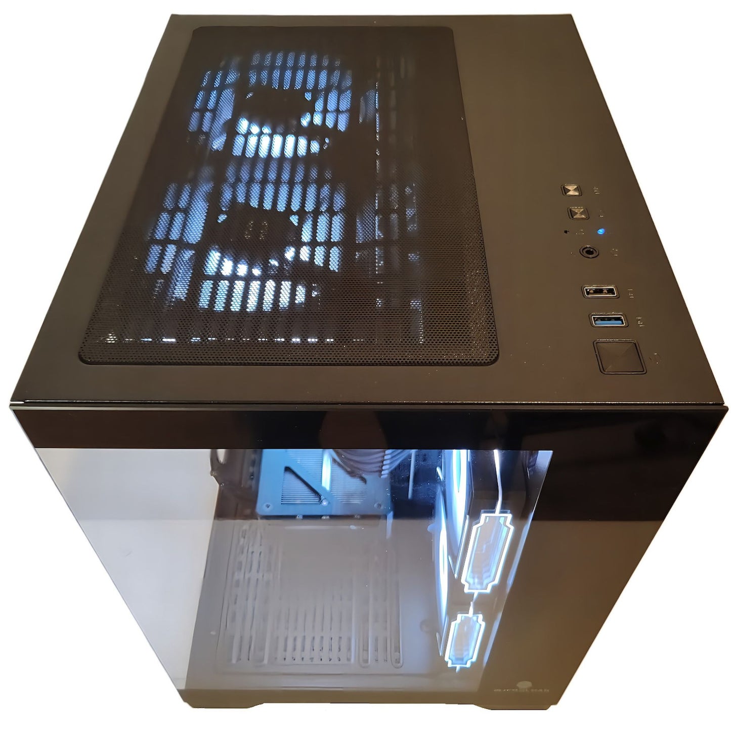 AMD Ryzen7 9850x3D ／ RX9070XT 16GB ガラス2面コンパクト ゲーミングPC Windows11 Home ブラック 黒